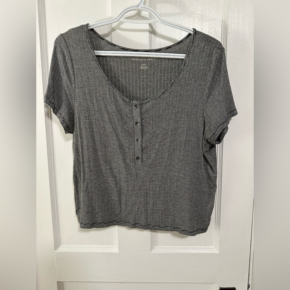 Gray Short Sleeve Top